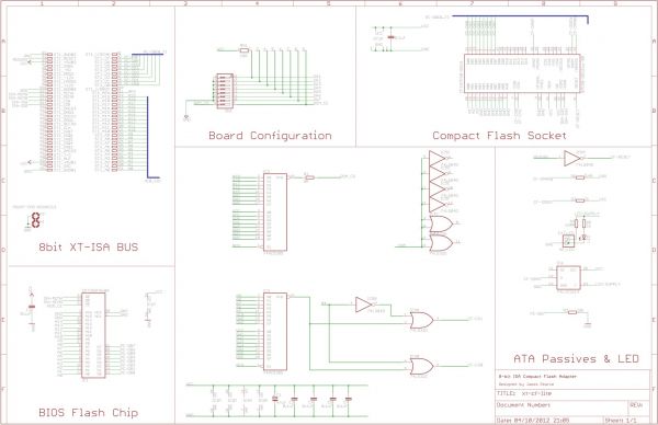 Lo-tech XT-CF-lite Board Schematic (first prototype)
